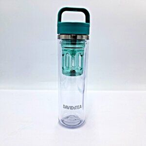 Davids Tea Matcha Teal 14oz Travel Mug Shatter Resistant Tritan Pressure Release